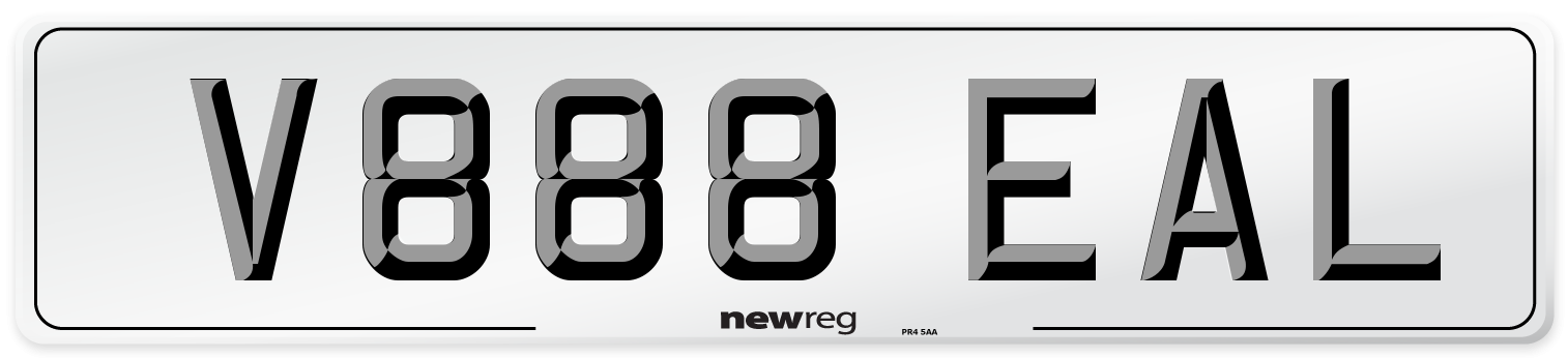 V888 EAL Number Plate from New Reg